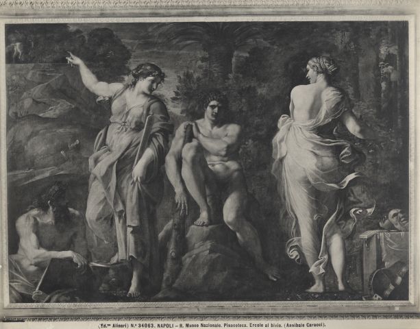 Alinari, Fratelli — Napoli - R. Museo Nazionale. Pinacoteca. Ercole al bivio. (Annibale Carracci). — insieme